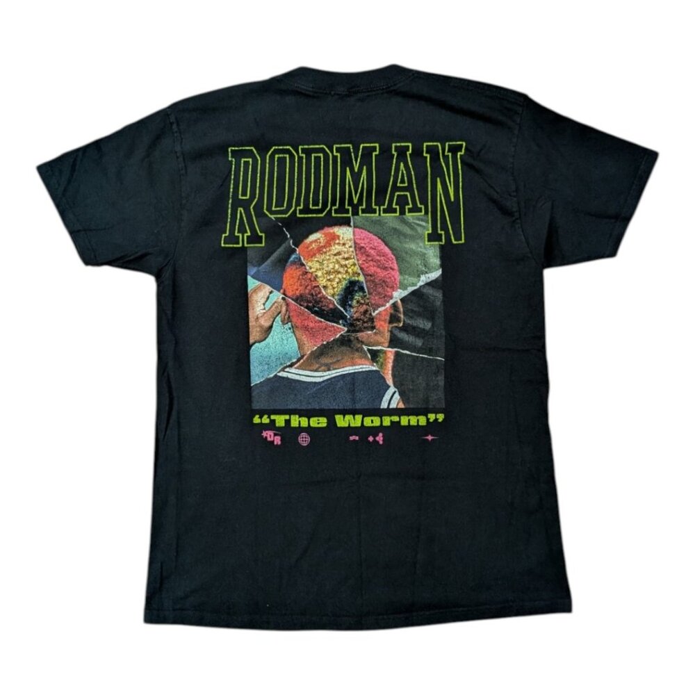 Rodman Apparel T Shirt Mens Large Black The Worm Dennis Rodman Two Sided Graphic